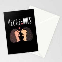 Cute Hedgehog Hugs Animal Hearts Valentines Day Stationery Card