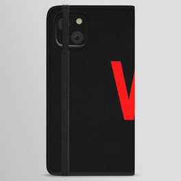 LETTER w (RED-BLACK) iPhone Wallet Case