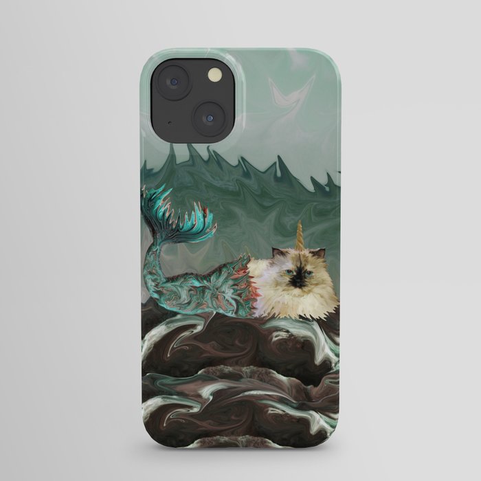 Behold the Mythical Merkitticorn - Mermaid Kitty Cat Unicorn iPhone Case