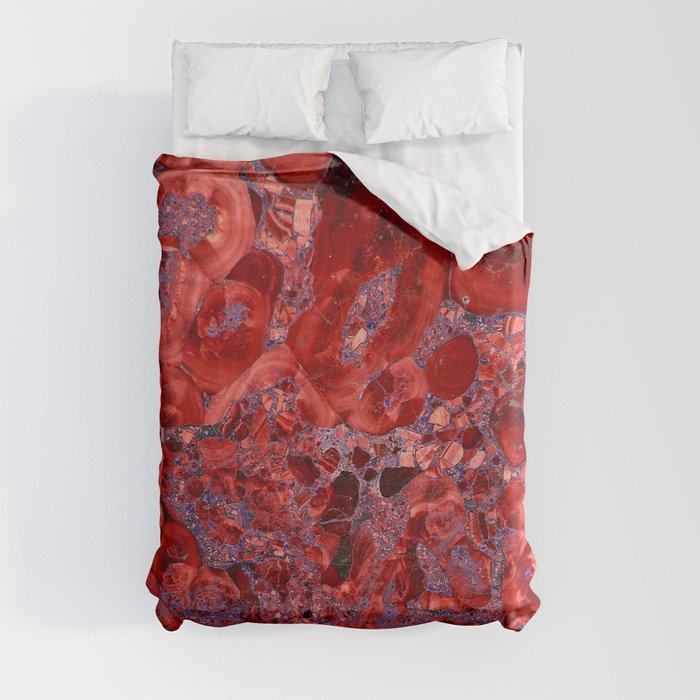 Marble Ruby Blood Red Agate Duvet Cover