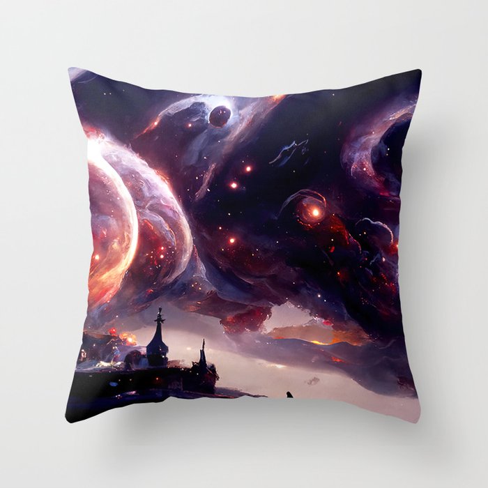 Nebula City Throw Pillow