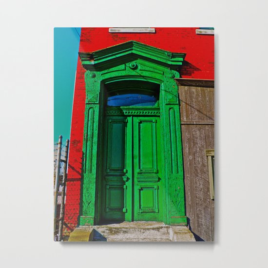 The Old Green Door Metal Print