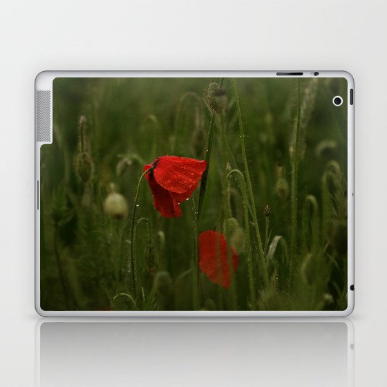 Red Poppies at Dusk Laptop & iPad Skin