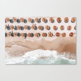 People On Beach, Aerial Drone Photography, Aerial Beach Sea, Ocean Wall Art Print, Summer Sea Vibes Art Print Canvas Print