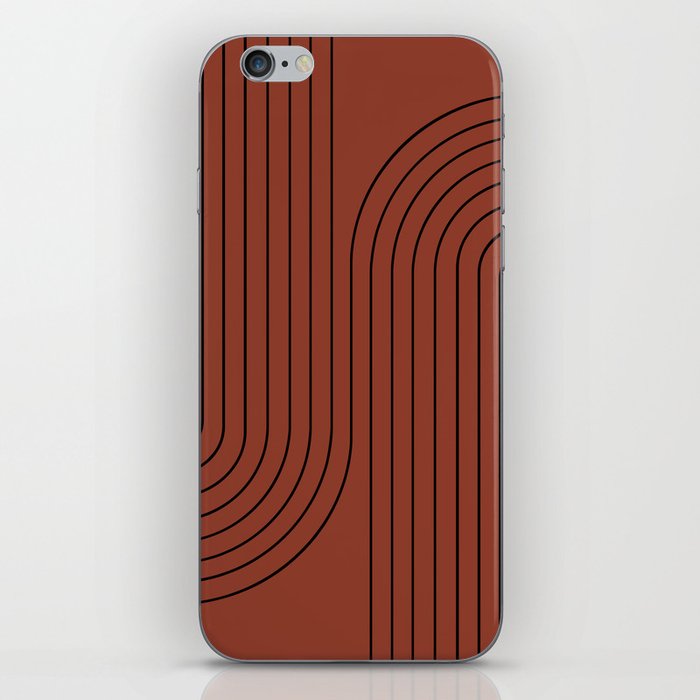 Minimal Line Curvature LXII Brick Red Mid Century Modern Arch Abstract iPhone Skin
