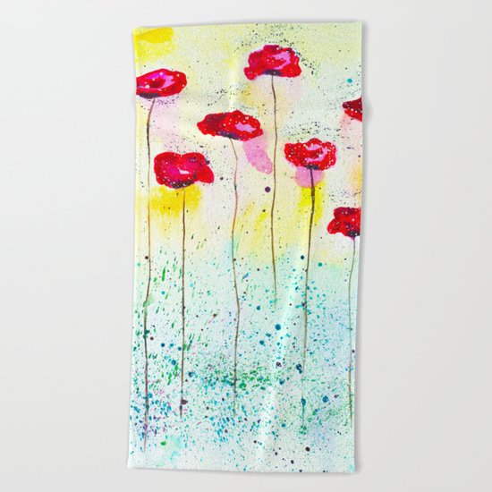 Poppies fantasy Beach Towel