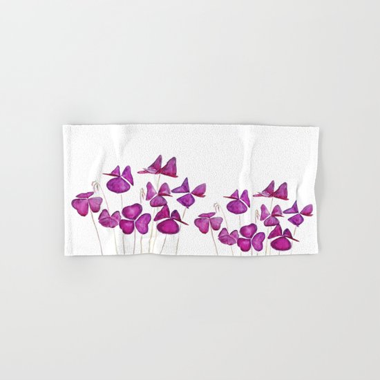 purple clover leaves Hand & Bath Towel