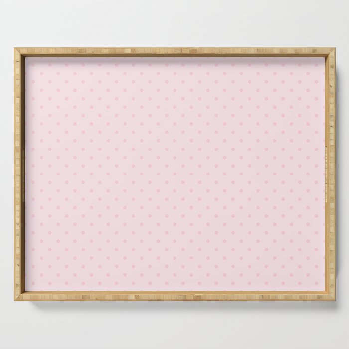 Light Soft Pastel Pink Mini Polka Dot Serving Tray