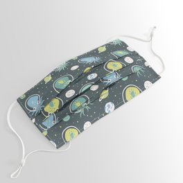 Squids in Space - Blue + Green Face Mask