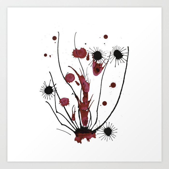 Red and Black Splatter Art Print by barrydavid | Society6