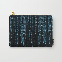 Matrix Binary Blue Code Carry-All Pouch