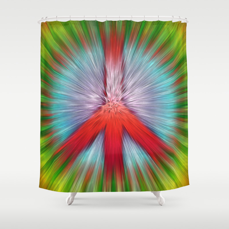 Starburst Peace Sign Shower Curtain By Perkinsdesigns Society6