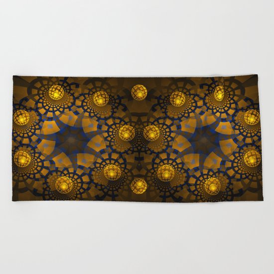 Magic balls on a tiled floor Beach Towel