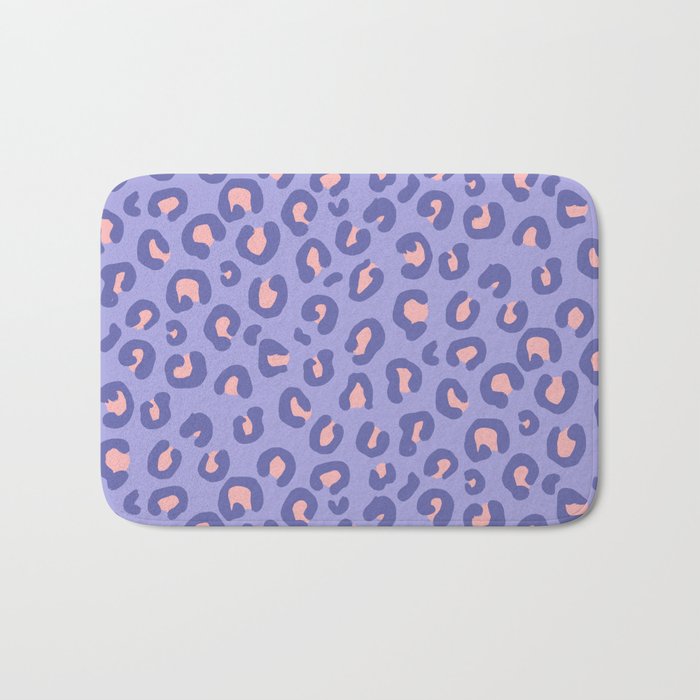 Purple Leopard Print Bath Mat