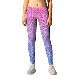 Ombré bisexual colours and white swirls doodles Leggings