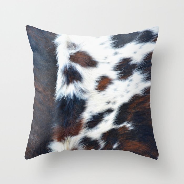 Luxury cowhide decorative print Throw Pillow