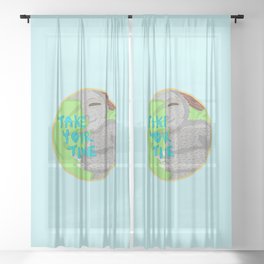 sloth: take your time Sheer Curtain