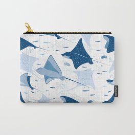 Blue stingrays // white background Carry-All Pouch