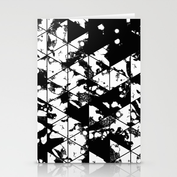 Splatter Triangles Black And White Abstract Paint Splat Triangular Pattern Stationery Cards By Printpix Society6