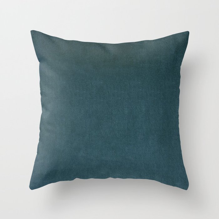 Teal Blue Velvet Texture Throw Pillow