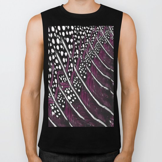 purple feather pattern Biker Tank