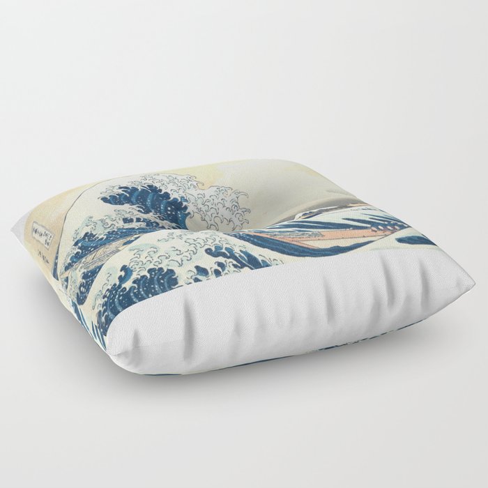 The Great Wave off Kanagawa - Japanese Vintage Art  Floor Pillow
