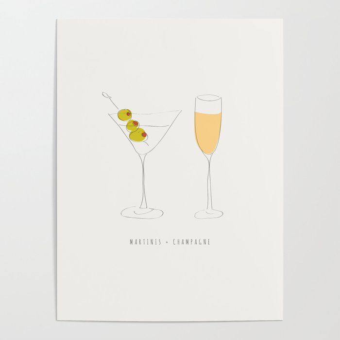 Martinis + Champagne Poster