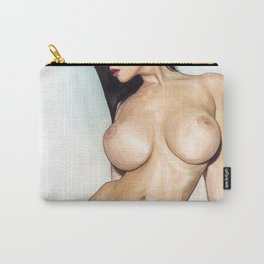 Beautiful Sexy Nude Brunette Girl With Big Boobs Kinky Home Decor Erotic Wall Art   Carry-All Pouch