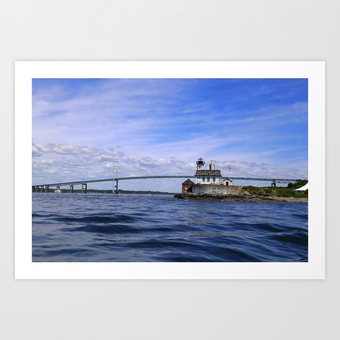 Rose Island and Newport Rode Island Bridge combo Art Print