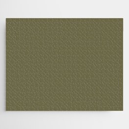 Dark Green-Brown Solid Color Pantone Olive Branch 18-0527 TCX Shades of Green Hues Jigsaw Puzzle