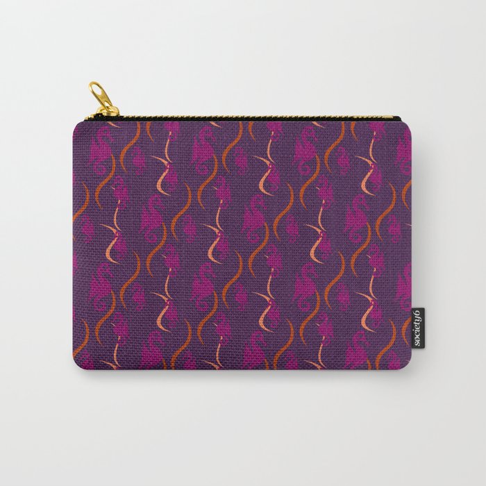 Mod Seahorse Purple Carry-All Pouch