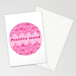 Positive Mood Strawberries Stationery Card