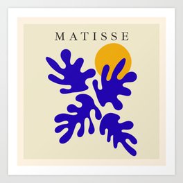 Blue Matisse Modern Sunset Art Print