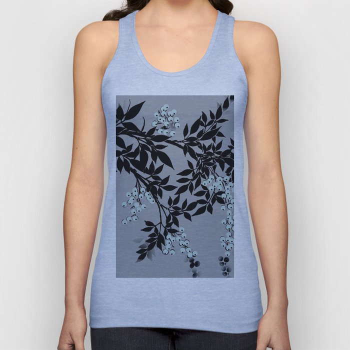 TREE BRANCHES BLACK AND GRAY WITH BLUE BERRIES Tank Top