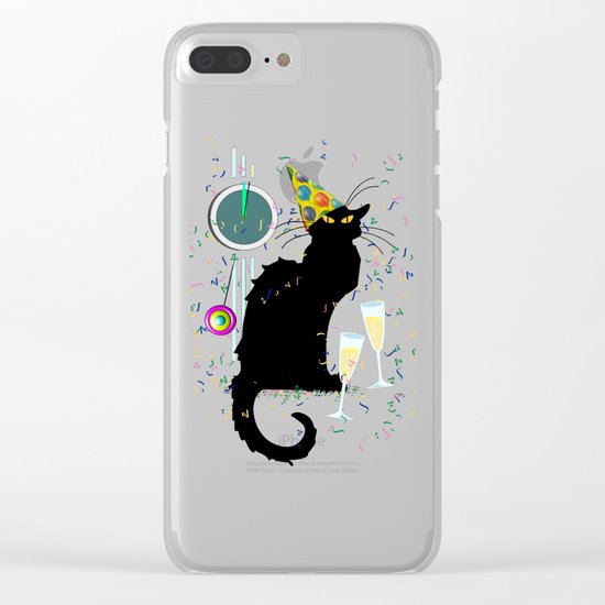 Chat Noir Party Countdown Clear iPhone Case