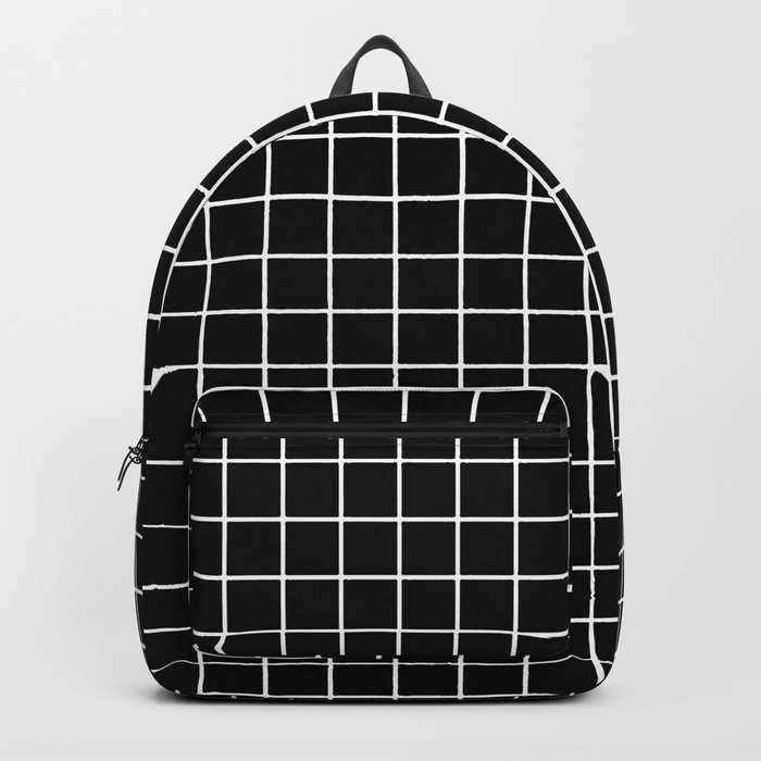 Black and White Grid Backpack