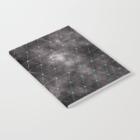 Galaxy - modern abstract dark grunge triangles pattern Notebook
