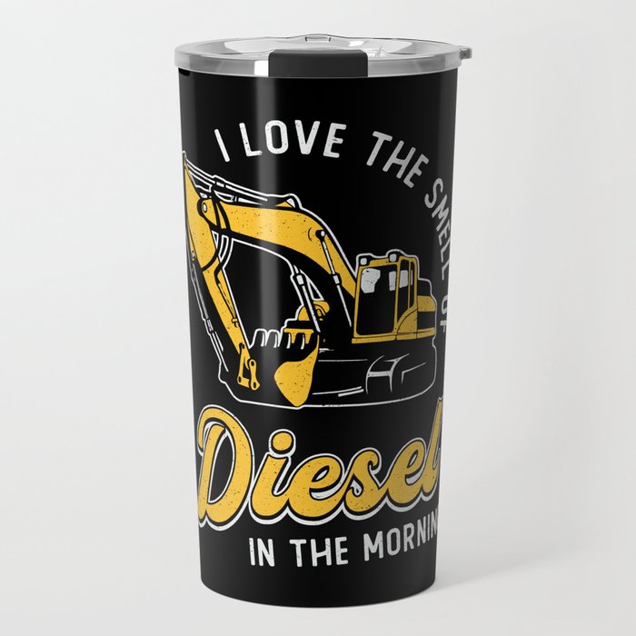 Excavator I Love The Smell Construction Worker Travel Mug