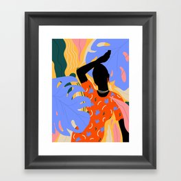 Woman in the wild nature  Framed Art Print