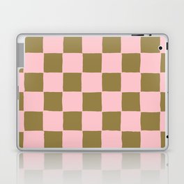 Sage Green + Pink Checkered Tiles Laptop Skin
