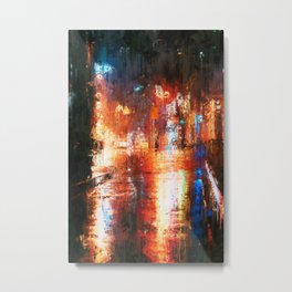 Night City Metal Print | Citynights, Scene, Light, Abstract, Abstractcity, Skyline, City, Painting, Lights, Cityscape 