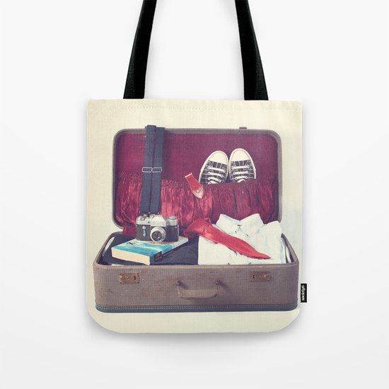 Vintage Journey Suitcase (His) (Retro and Vintage Still Life Photography) Tote Bag