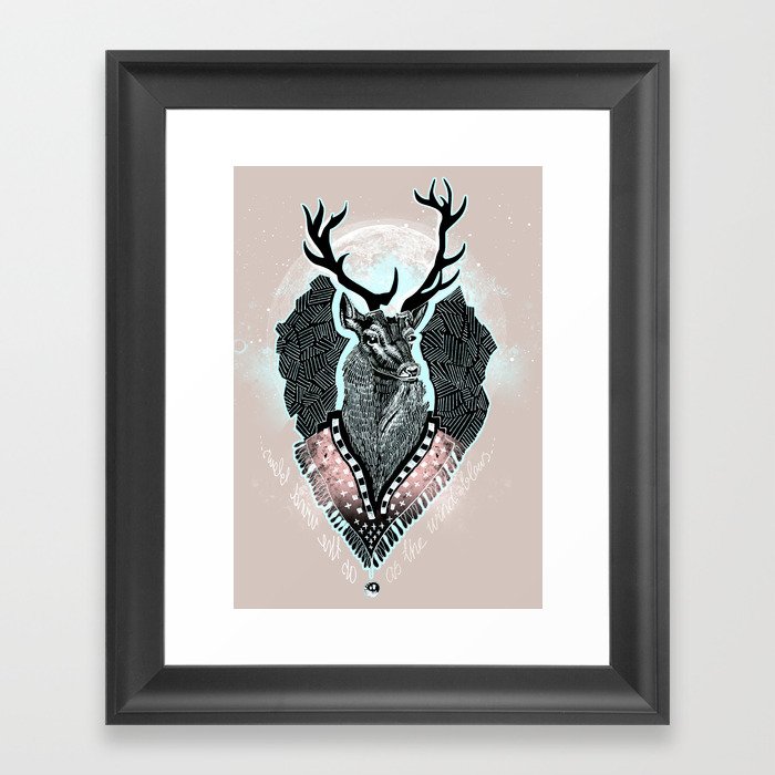 Wind:::Deer Framed Art Print