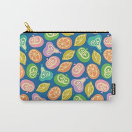 JUICY FRUITS FRESH RIPE FRUIT in BRIGHT SUMMER COLORS ON ROYAL BLUE Carry-All Pouch