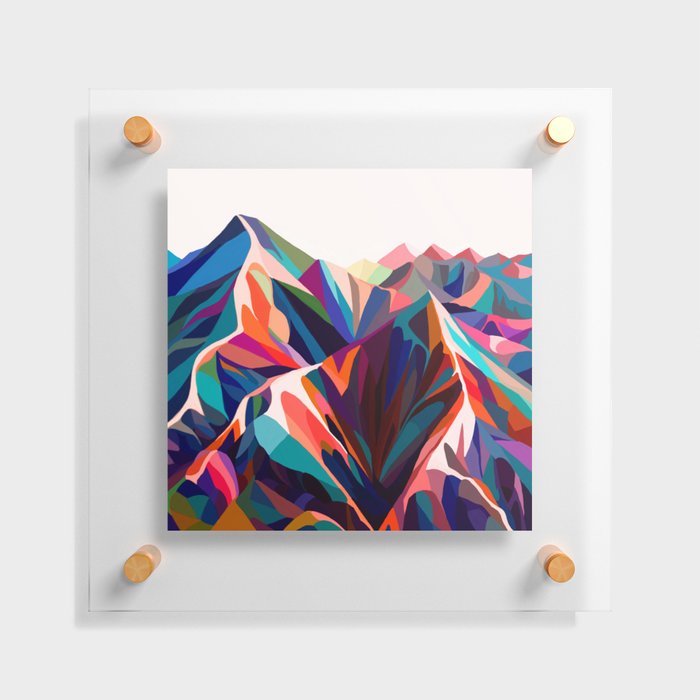 Mountains sunset warm Floating Acrylic Print