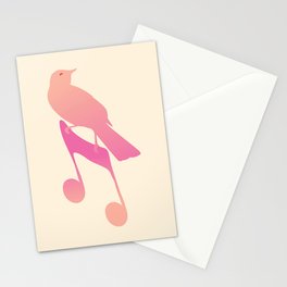 Abstraction_NEW_BIRD_SONG_MUSIC_NOTES_POP_ART_0103B Stationery Card