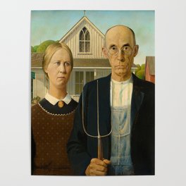 American Gothic, 1930 by Grant Wood Poster