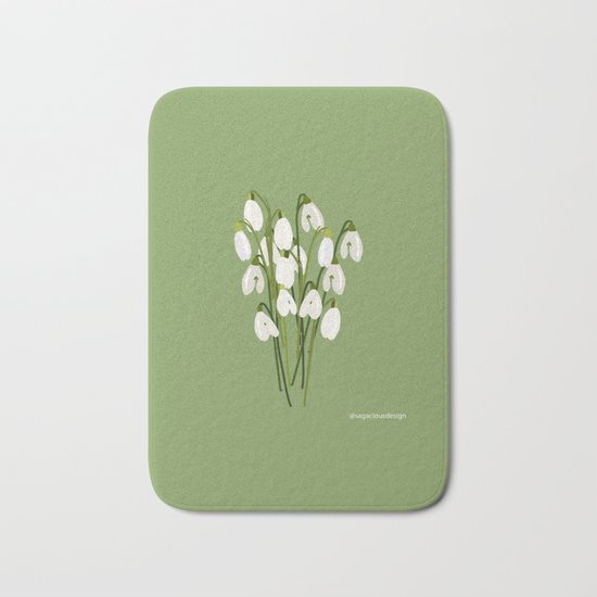 Bouquet Of Snowdrops Bath Mat