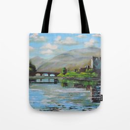 Scottish fine art painting of Eilean Donan castle Tote Bag