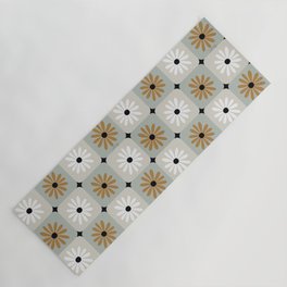 Checkered Daisies – Mint & Ochre Yoga Mat